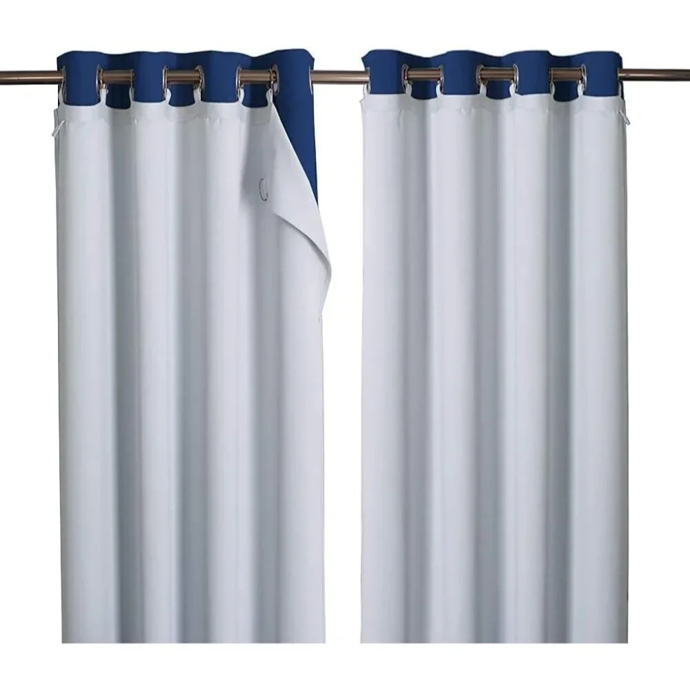 Nicetown Blackout Curtain Liners Tabs Set of 2 Panels White 50x80